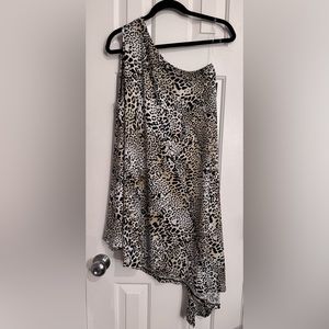 Coldesina Genevieve ( SNOW LEOPARD) One Shoulder Tunic Top/Dress, Size Small